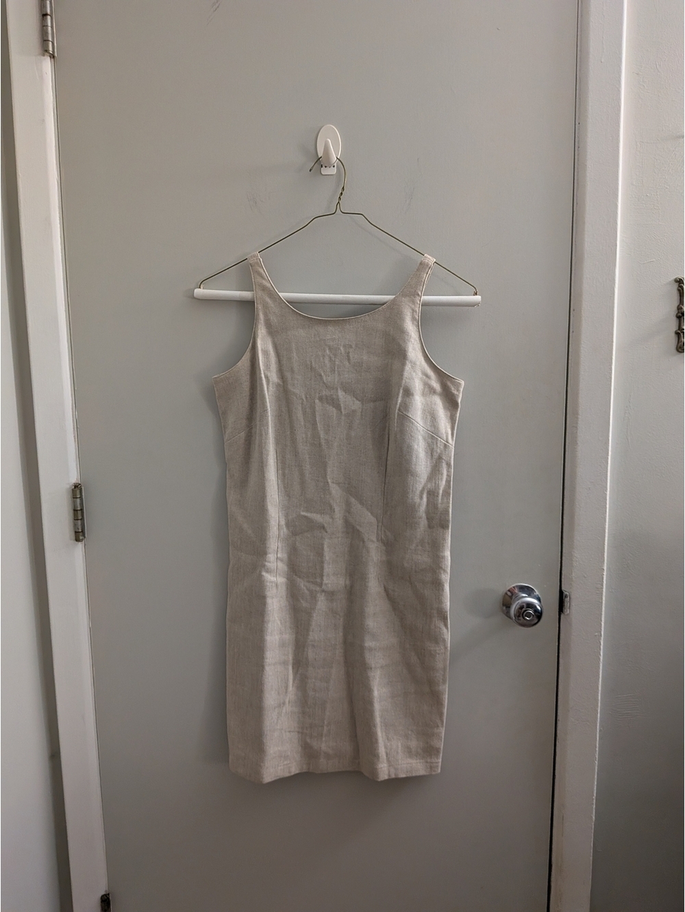 VTG 90s Liz Claiborne Linen Khaki Dress, Coastal Granddaughter Petite Minimalist